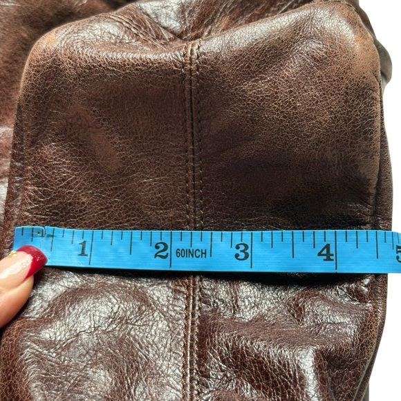 Ellington Dark Brown Leather Tote Bag Boho Distressed - Picture 13 of 14